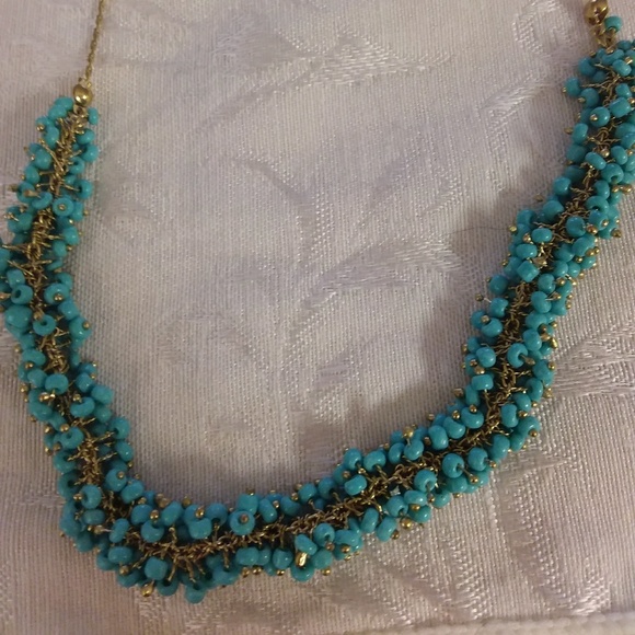 Beaded turquoise blue necklace - Picture 3 of 5